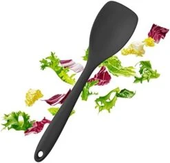 Basics Silicone Spatula Spoon (Spoonula) - Spatulas Silicone Heat Resistant To 480°F - Hygienic One Piece Rubber Spatula Spoon Design - Spoon Spatulas For Nonstick Cookware (Gray Black) -KitchenAid Shop 41GW5cqv0EL. AC