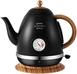 Electric Kettle With Thermometer Stainless Steel 1.5L 1000W Gooseneck Pour Over Coffee Tea Kettle, Hot Water Boiler Heater With Water Temperature Display Quick Heating Boiling Water 110V US Plug Green -KitchenAid Shop 41GXpxbTBFL. AC