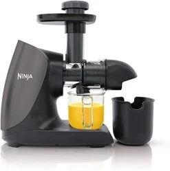 Ninja JC101 Cold Press Pro Compact Powerful Slow Juicer With Total Pulp Control & Easy Clean, Graphite (Renewed), BLACK, 13.78 In Lx6.89 In Wx14.17 In H