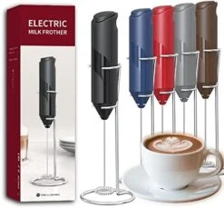 Electric Milk Frother Handheld, Battery Operated Whisk Beater Foam Maker For Coffee, Cappuccino, Latte, Matcha, Hot Chocolate, Mini Drink Mixer,Multi-Function Blender,Frother With Stand(Red) -KitchenAid Shop 41GaYD9JBHL. AC