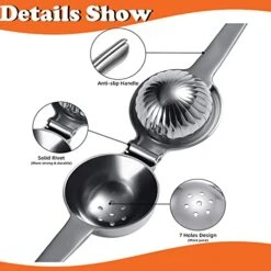 Lemon Squeezer Stainless Steel 304 Citrus Squeezer With Solid Handle Heavy Duty Lime Juice For Juicing Oranges, Pomegranate, Lemons & Limes(Large) -KitchenAid Shop 41GcXKVGElL