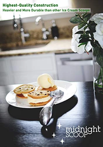 Ainless Steel Ice Cream Scoop By Midnight Scoop - Ergonomic Ice Cream Scooper For Hard Ice Cream - Dishwasher Safe Ice Cream Spade 4 Ainless Steel Ice Cream Scoop By Midnight Scoop - Ergonomic Ice Cream Scooper For Hard Ice Cream - Dishwasher Safe Ice Cream Spade - Image 2