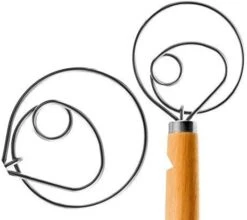 Bread Making Tools And Supplies - Set Of 2 - Danish Dough Whisk And Bench Scraper - Dough Hook With Bread Scraper - Easy To Clean - Great For Baking Homemade Sourdough, Pizza, Pastry, Cookies By LHU -KitchenAid Shop 41Ghid 3lEL. AC