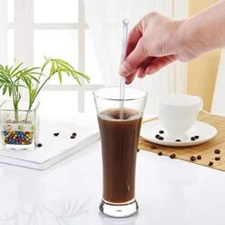 Aboat 120 Pieces 7.3 Inch Plastic Round Top Swizzle Sticks, Crystal