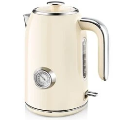 Electric Kettle, 1.7L Stainless Steel Tea Kettle With Temperature Gauge, 1500W Water Boiler With LED Light, BPA-Free, Auto Shut-Off And Boil-Dry Protection