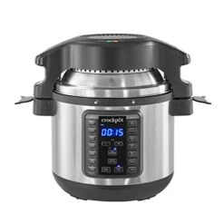 Crock-Pot Pot SCCPPA800-V1 Express Crisp 8-Quart Pressure Cooker Includes Air Fryer Lid, Stainless Steel