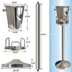 Champagne Ice Bucket With Stand,Wine Ice Bucket With Stand 201 Stainless Steel 5L Standing Ice Bucket 12Lb Hammered Tall Ice Bucket Stand For Party Bar Ktv Wedding Club Bbq Home (3Ft,Silver) 14 Champagne Ice Bucket With Stand,Wine Ice Bucket With Stand 201 Stainless Steel 5L Standing Ice Bucket 12Lb Hammered Tall Ice Bucket Stand For Party Bar Ktv Wedding Club Bbq Home (3Ft,Silver) -KitchenAid Shop 41GvQEIZwyL