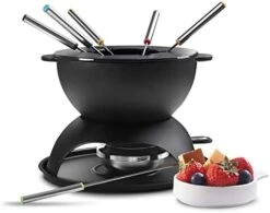 Artestia 11-Piece Cast Iron Fondue Set With Adjustable Burner 6 Colored Forks, 5-Cup Red Cheese Fondue Pot, Perfect For Chocolate, Caramel, Meat, 4-6 Person 17 Artestia 11-Piece Cast Iron Fondue Set With Adjustable Burner 6 Colored Forks, 5-Cup Red Cheese Fondue Pot, Perfect For Chocolate, Caramel, Meat, 4-6 Person -KitchenAid Shop 41Gvsaw80pL. AC
