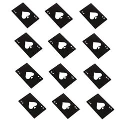 12pcs Bottle Opener, Stainless Steel Spades A Creative Poker Shaped Casino Bottle Opener Suits For Wallet Beer Bottle Opener Beer Starter,Black