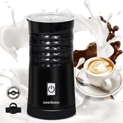 Milk Frother, Electric 3-in-1 Milk Steamer, 8.1oz/240ml Electric Hot&Cold Foam Maker, Milk Frother With 2 Whisks For Frothing And Heating, Milk Warmer For Coffee, Hot Chocolate, 500W, Black