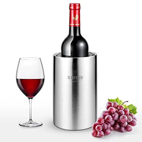 Wine Chiller Bucket, STUTUS Stainless Steel Double Wall White Wine Bottle Cooler Bucket, Insulated Champagne Beer Ice Bucket 3 Wine Chiller Bucket, STUTUS Stainless Steel Double Wall White Wine Bottle Cooler Bucket, Insulated Champagne Beer Ice Bucket