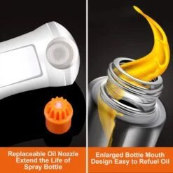 Oil Sprayer For Cooking 210ml Oil Spray Bottle Oil Dispenser With Premium Glass & 3 Nozzles, Olive Oil Sprayer Oil Mister Air Fryer Accessories, Perfet For BBQ,Baking,Salad, (Black) 13 Oil Sprayer For Cooking 210ml Oil Spray Bottle Oil Dispenser With Premium Glass & 3 Nozzles, Olive Oil Sprayer Oil Mister Air Fryer Accessories, Perfet For BBQ,Baking,Salad, (Black) -KitchenAid Shop 41HL13e6WuL