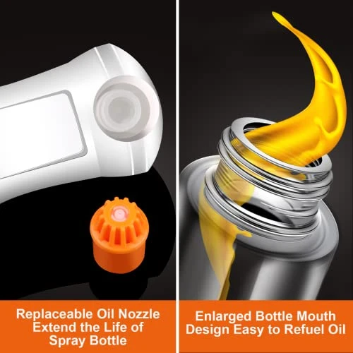 Oil Sprayer For Cooking 210ml Oil Spray Bottle Oil Dispenser With Premium Glass & 3 Nozzles, Olive Oil Sprayer Oil Mister Air Fryer Accessories, Perfet For BBQ,Baking,Salad, (Black) 4 Oil Sprayer For Cooking 210ml Oil Spray Bottle Oil Dispenser With Premium Glass & 3 Nozzles, Olive Oil Sprayer Oil Mister Air Fryer Accessories, Perfet For BBQ,Baking,Salad, (Black) - Image 2