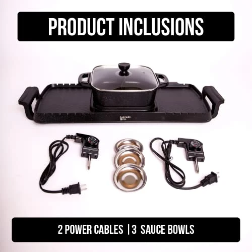 2 In 1 Electric Hotpot With Grill Combo Non-Stick Korean BBQ Grill Indoor Smokeless Barbecue Grill & Hot Pot With Divider 5 2 In 1 Electric Hotpot With Grill Combo Non-Stick Korean BBQ Grill Indoor Smokeless Barbecue Grill & Hot Pot With Divider - Image 3