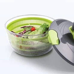 HEIMP Dryer Home Salad Spinner, Manual Salad Mixer, Vegetable Fruit And Lettuce Spinner Drain Quickly Ease For Tastier Salads And Faster Food Prep Kitchen Slicer -KitchenAid Shop 41HWd9CfdsL