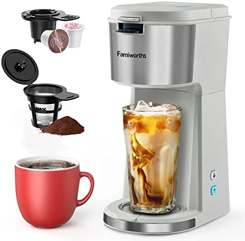 Iced Coffee Maker, Hot And Cold Coffee Maker Single Serve For K Cup And Ground, With Descaling Reminder And Self Cleaning, Iced Coffee Machine For Home, Office And RV 11 Iced Coffee Maker, Hot And Cold Coffee Maker Single Serve For K Cup And Ground, With Descaling Reminder And Self Cleaning, Iced Coffee Machine For Home, Office And RV - Image 9