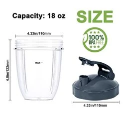 2 Pcs Replacement 18oz Cups For Blender【3 Size Options, 18oz, 24oz, 32oz】with Two Flip Top To Go Lid, Rubber Seals, Compatible With NutriBullet 600w And 900w Blender Accessory. -KitchenAid Shop 41Hep3JuXML