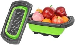 Colander Silicone, AKosco Strainer Collapsible With Extendable Handle Over The Sink Colander Drain Basket For Pasta Vegetable Fruit Dishes Home Kitchen -KitchenAid Shop 41HfGczWHKL. AC