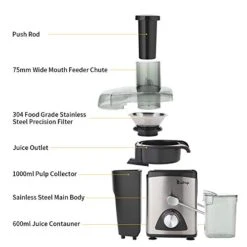 Juicer Centrifugal Juicer Machine Wide 3” Feed Chute Juice Extractor Press, Fruit Juicer With Multi Speed Control, Anti-drip, Stainless Steel BPA-Free (Style 3) -KitchenAid Shop 41HpyKku97L
