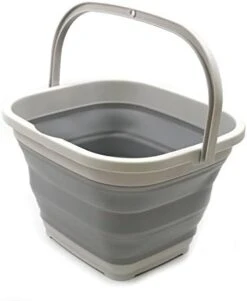11L (2.9 Gallon) Collapsible Rectangular Handy Basket / Bucket (1, Grey/Black) -KitchenAid Shop 41HtaW48KIL. AC