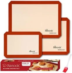 ENOOK Silicone Baking Mats Set Of 5, BPA-free Grade Food Baking Mat, 100% Non-Stick Reusable Food Safe Liners & Silicone Brush- Macaron, Pastry, Cookie. 18 ENOOK Silicone Baking Mats Set Of 5, BPA-free Grade Food Baking Mat, 100% Non-Stick Reusable Food Safe Liners & Silicone Brush- Macaron, Pastry, Cookie. -KitchenAid Shop 41I3Cy5rB L. AC