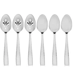 6-Piece Hammered 18/10 Stainless Steel Silverware Serving Spoons Set - Hostess Buffet Flatware 8 6-Piece Hammered 18/10 Stainless Steel Silverware Serving Spoons Set - Hostess Buffet Flatware -KitchenAid Shop 41IAMJj1LkL