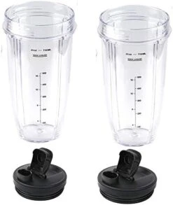 Joystar Bullet Replacement Cups 12oz Cup With Lid For 900W 1000W Nutri Ninja Pro Series&Auto IQ Series&Ninja® Nutri-Blender Pro With Auto-iQ®, 1100-Watt, Personal Blender - BN400, BN400C, BN401, BN401C,NB401WBKT, CL401A, CL405CO/ Works With: BN750, BN750C, BN751, BN751C, BN800, BN800C, BN801, BN801C, DB751A BL910,AMZ493BRN,AMZ012BL (2, 12oz) -KitchenAid Shop 41IAYKfpxuL. AC