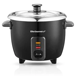 RC006SS 6-Cup Electric Rice Cooker With 304 Surgical Grade Stainless Steel Inner Pot, Makes Soups, Stews, Porridges, Grains And Cereals, 6 Cup (3 Cups Uncooked), Black