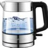 1500W Electric Kettle, 1 L Glass Tea Kettle Light Weight, Cordless Water Boiler With LED Indicator, Auto-Shutoff & Boil-Dry Protection, BPA Free
