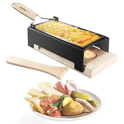 Heese Raclette W Foldable Handle- Candlelight Cheese Melter Pan W Spatula And 3 Tea Light Candles - Melts In Under 4 Minutes, Small Portable, Great For Dinner Parties, Appetizers, Housewarming Gift 3 Heese Raclette W Foldable Handle- Candlelight Cheese Melter Pan W Spatula And 3 Tea Light Candles - Melts In Under 4 Minutes, Small Portable, Great For Dinner Parties, Appetizers, Housewarming Gift
