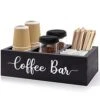 Zingoetrie Coffee Bar Wooden Box Coffee Station Organizer Coffee Bar Pod Holder Storage Accessories For Coffee Counter Farmhouse Kitchen Decor - Black -KitchenAid Shop 41IbGx7y2UL