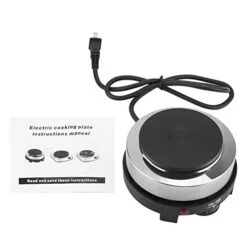 Mini Electric Heater Stove, 500W 5.6 Inch Round Hot Plate Portable Countertop Burner For Ceramic Glass Kettle Single Plate Cooktop, Easy To Clean Multifunction Home Kitchen Hot Burner(110V Black)