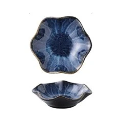 Ceramic Spoon Rests Coffee Tea Mini Flower Spoon Holder,2pcs Sauce Dish,Mini Side Seasoning Dish,Sushi Soy Dipping Bowl,Snack Serving Dishes Kitchen Coffee Station Décor Coffee Accessories