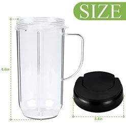 22oz Ma.gic Bullet Blender Cups Replacement Parts With Flip Top To-Go Lid And Handle For Ma.gic Bullet 250w Mb1001 Blender Accessories(2 Pack) -KitchenAid Shop 41ImUNxYZ9S