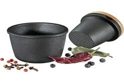 Zassenhaus Cast Iron Spice Grinding Set With Beech Wood Lid, 3" Grinder, Black