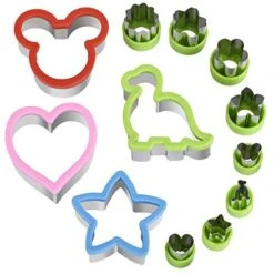 Sandwich Cutters Set For Kids, Mickey Mouse, Dinosaur, Star, Heart Shapes And Mini Vegetable Fruit Cookie Cutters Food Mold For Holiday And Party