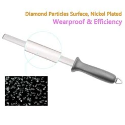 Wiitek 10inch Diamond Knife Honing Rod, Professional Chef Knife Sharpening Steel, Kitchen Knives Sharpeners, Oval 600# Grit, Ideal For Chef Knife, Cooking Knife, Butchers Knife And Japanese Knife -KitchenAid Shop 41J2X1sQT5L