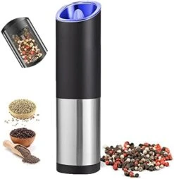 Automatic Salt And Pepper Grinder Gravity - Stainless Steel Pepper Grinder Operation With On/Off Button,4 AAA Batteries Powered (Not Include) -KitchenAid Shop 41J7ir9Re L. AC