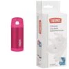 Thermos Hermos Pink Funtainer 12 Ounce Bottle & Replacement Straws For 12 Ounce Funtainer Bottle, Clear