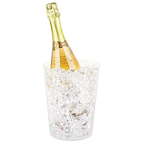 12 Pack Disposable Plastic Ice Bucket For Parties, Gold Glitter Clear Wine Cooler For Wedding, Good As One Large Champagne Chiller Or Classic Wine Bottle Chiller 4 12 Pack Disposable Plastic Ice Bucket For Parties, Gold Glitter Clear Wine Cooler For Wedding, Good As One Large Champagne Chiller Or Classic Wine Bottle Chiller - Image 2