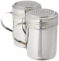 Stainless Steel Versatile Dredge Shaker, Salt, Sugar, Shakers 10 Oz. Each Set Of 2