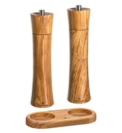 Zassenhaus Pepper And Salt Mill Set Olive 9.4-inch With Stand