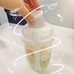 Keep Fit Salad Meal Shaker Cup, 2022 New Fresh Salad Cup To Go, Portable Salad Shaker With Fork And Salad Dressing Holder, Fruit And Vegetable Salad Cup Container Perfect For Work, Travel, Picnic 12 Keep Fit Salad Meal Shaker Cup, 2022 New Fresh Salad Cup To Go, Portable Salad Shaker With Fork And Salad Dressing Holder, Fruit And Vegetable Salad Cup Container Perfect For Work, Travel, Picnic -KitchenAid Shop 41JLpMsfmTL