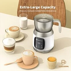 Lk Frother, Variable Temp And Froth Thickness Milk Frother And Steamer, 21OZ/600ML Smart Touch Control Milk Warmer, Dishwasher Safe, Memory Function For Latte Cappuccino, Hot Chocolate -KitchenAid Shop 41JM2Du4NrL