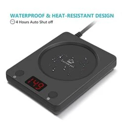 Coffee Mug Warmer Plate - Mug Warmer For Desk With Auto Shut Off, 3 Temperature Settings For Coffee, Milk, Tea Warming, Home & Office Use, Wood -KitchenAid Shop 41JMHOjbh8L