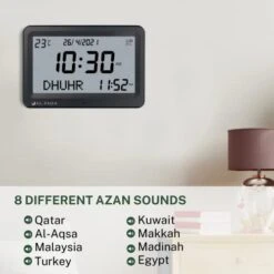 Automatic Worldwide Digital 8 Azan Prayer Sounds Islamic Wall And Desk Clock For USA FAJ-113 - Jet Black -KitchenAid Shop 41JOiHwRbvL