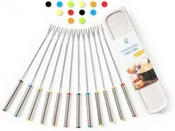 OODiTREE Fondue Forks Set Of 12 With Storage Box Mini Cheese Pot Chocolate Fountain Party Stainless Steel 9.5" Roasting Sticks Dessert Skewers Heat Resistant Multi Color Kitchen Accessories 12 PCS 11 OODiTREE Fondue Forks Set Of 12 With Storage Box Mini Cheese Pot Chocolate Fountain Party Stainless Steel 9.5" Roasting Sticks Dessert Skewers Heat Resistant Multi Color Kitchen Accessories 12 PCS -KitchenAid Shop 41JTMutVk3L. AC
