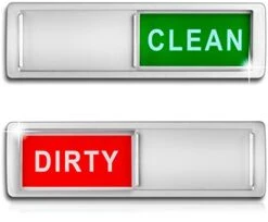 Dishwasher Magnet, Clean Dirty Sign Indicator For Dishwasher Easy To Read And Strong Slide For Changing Signs, Sleek And Convenient Design, Heavy Duty Magnet With Optional Stickers