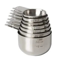 Stainless Steel Measuring Cups - Stackable Measuring Cup Set For Kitchen Cooking Baking, 7pcs Set
