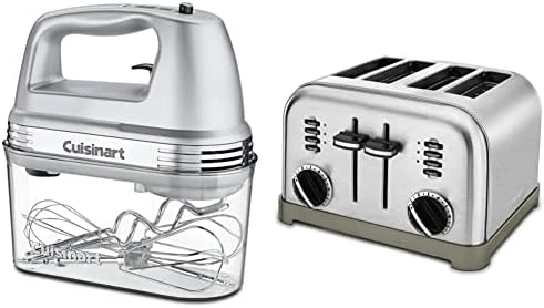 Cuisinart HM-90S Power Advantage Plus 9-Speed Handheld Mixer With Storage Case, White & CTG-00-SMB Stainless Steel Mixing Bowls With Lids, Set Of 3 6 Cuisinart HM-90S Power Advantage Plus 9-Speed Handheld Mixer With Storage Case, White & CTG-00-SMB Stainless Steel Mixing Bowls With Lids, Set Of 3 - Image 4
